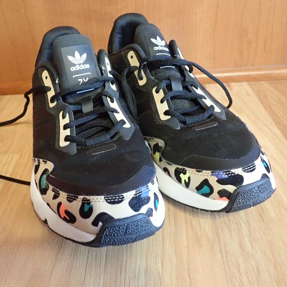 Adidas ZX 1K Boost "Leopard Print" Women's Shoes Core Black-Pale Nude H00669 - Picture 5 of 10